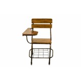 OLD STUDENT CHAIR IRON TEAK - CHAIRS, STOOLS
